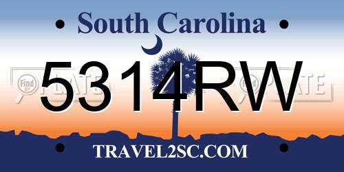 5314RW South Carolina License Plate