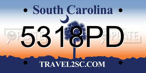 5318PD South Carolina License Plate