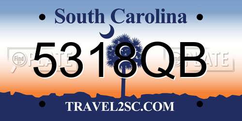 5318QB South Carolina License Plate