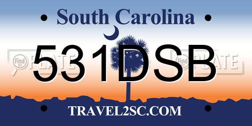 531DSB South Carolina License Plate