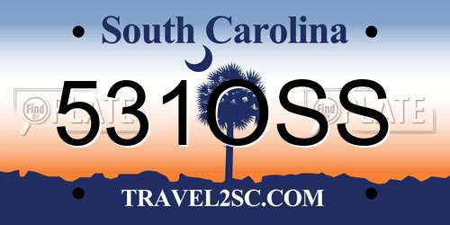531OSS South Carolina License Plate