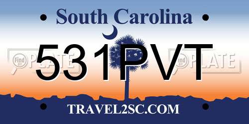 531PVT South Carolina License Plate