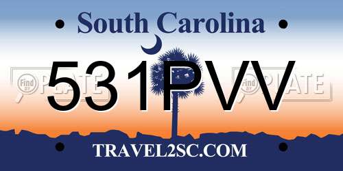 531PVV South Carolina License Plate