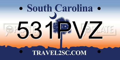 531PVZ South Carolina License Plate