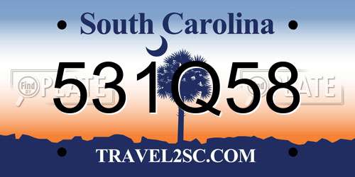 531Q58 South Carolina License Plate