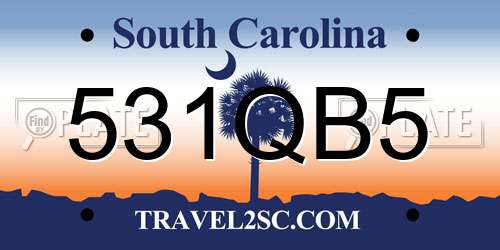 531QB5 South Carolina License Plate