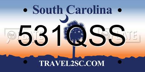 531QSS South Carolina License Plate