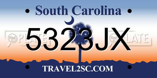 5323JX South Carolina License Plate