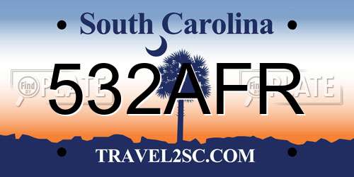532AFR South Carolina License Plate