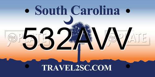 532AVV South Carolina License Plate