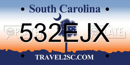 532EJX South Carolina License Plate