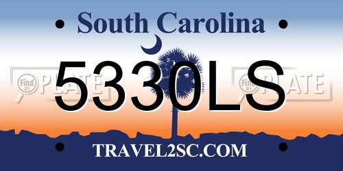 5330LS South Carolina License Plate