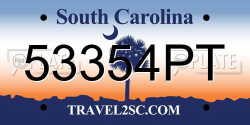 53354PT South Carolina License Plate