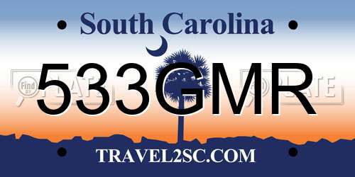 533GMR South Carolina License Plate