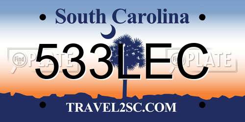 533LEC South Carolina License Plate