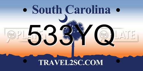 533YQ South Carolina License Plate
