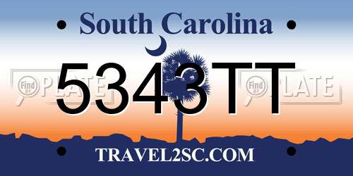 5343TT South Carolina License Plate