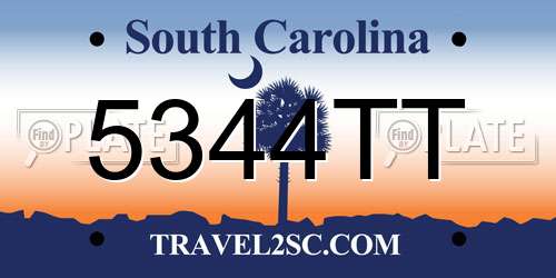 5344TT South Carolina License Plate