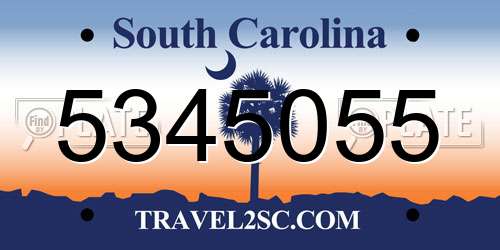 5345055 South Carolina License Plate