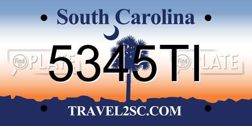 5345TI South Carolina License Plate