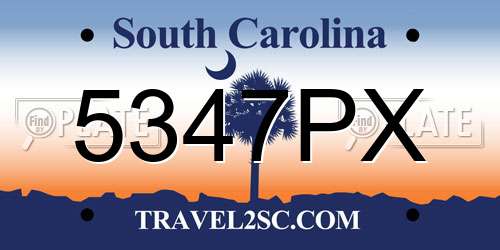 5347PX South Carolina License Plate