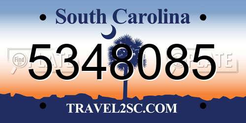 5348085 South Carolina License Plate