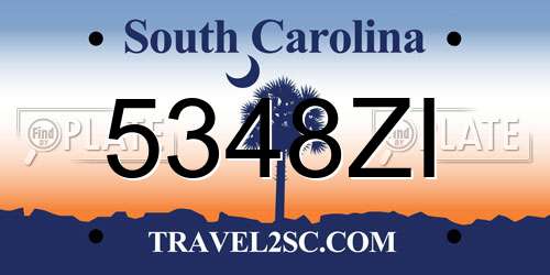 5348ZI South Carolina License Plate