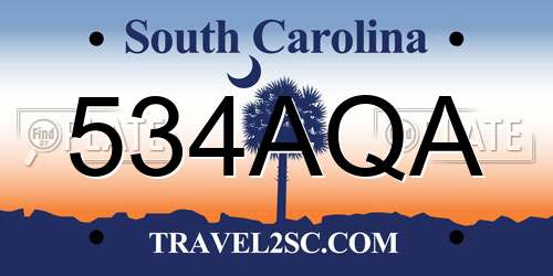 534AQA South Carolina License Plate