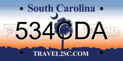 534CDA South Carolina License Plate