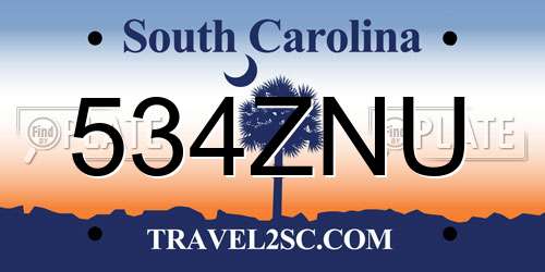 534ZNU South Carolina License Plate