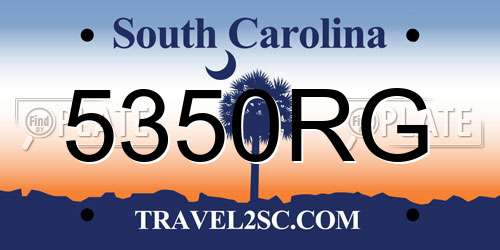 5350RG South Carolina License Plate