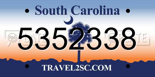 5352338 South Carolina License Plate