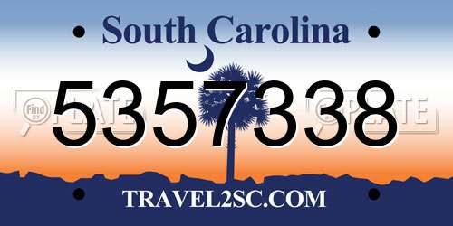 5357338 South Carolina License Plate