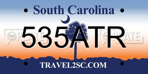 535ATR South Carolina License Plate