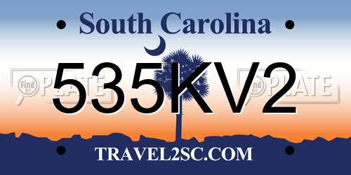535KV2 South Carolina License Plate