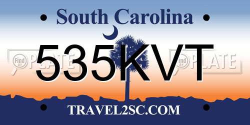 535KVT South Carolina License Plate