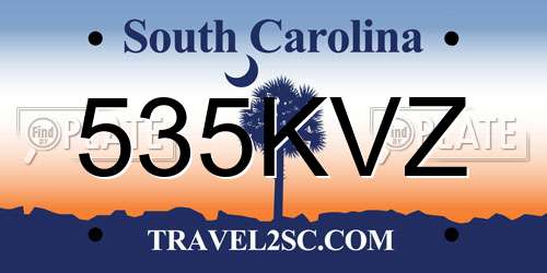 535KVZ South Carolina License Plate