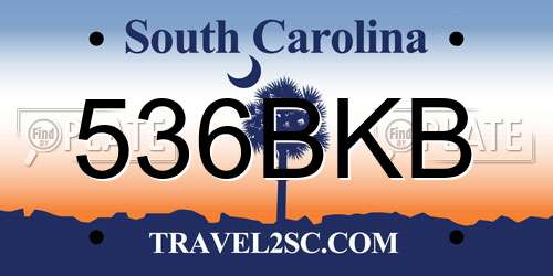 536BKB South Carolina License Plate