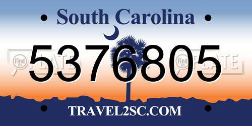 5376805 South Carolina License Plate