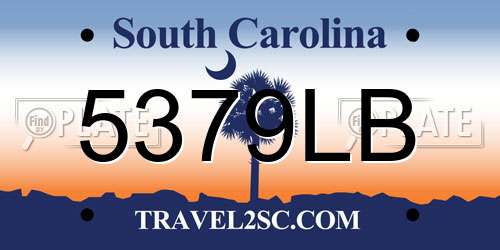 5379LB South Carolina License Plate