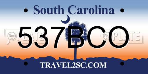 537BCO South Carolina License Plate
