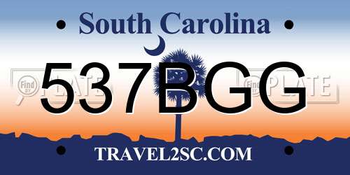 537BGG South Carolina License Plate