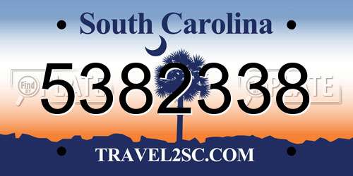 5382338 South Carolina License Plate