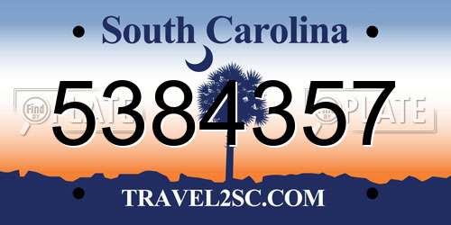 5384357 South Carolina License Plate