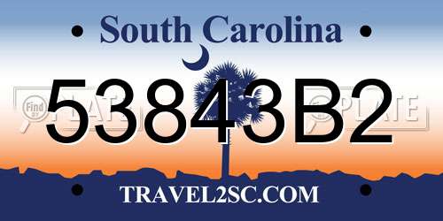 53843B2 South Carolina License Plate
