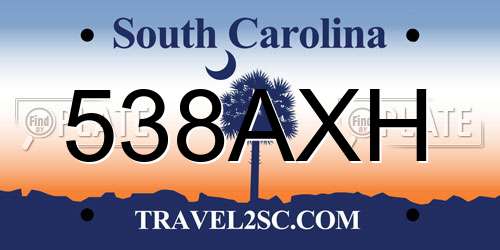538AXH South Carolina License Plate
