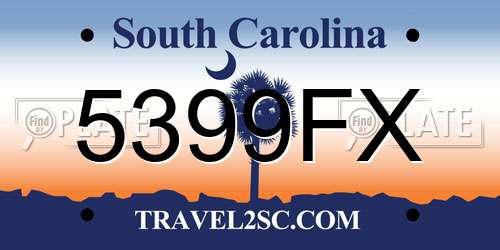 5399FX South Carolina License Plate