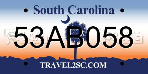 53AB058 South Carolina License Plate