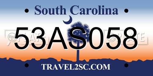 53AS058 South Carolina License Plate
