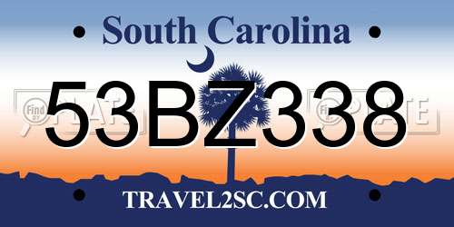 53BZ338 South Carolina License Plate